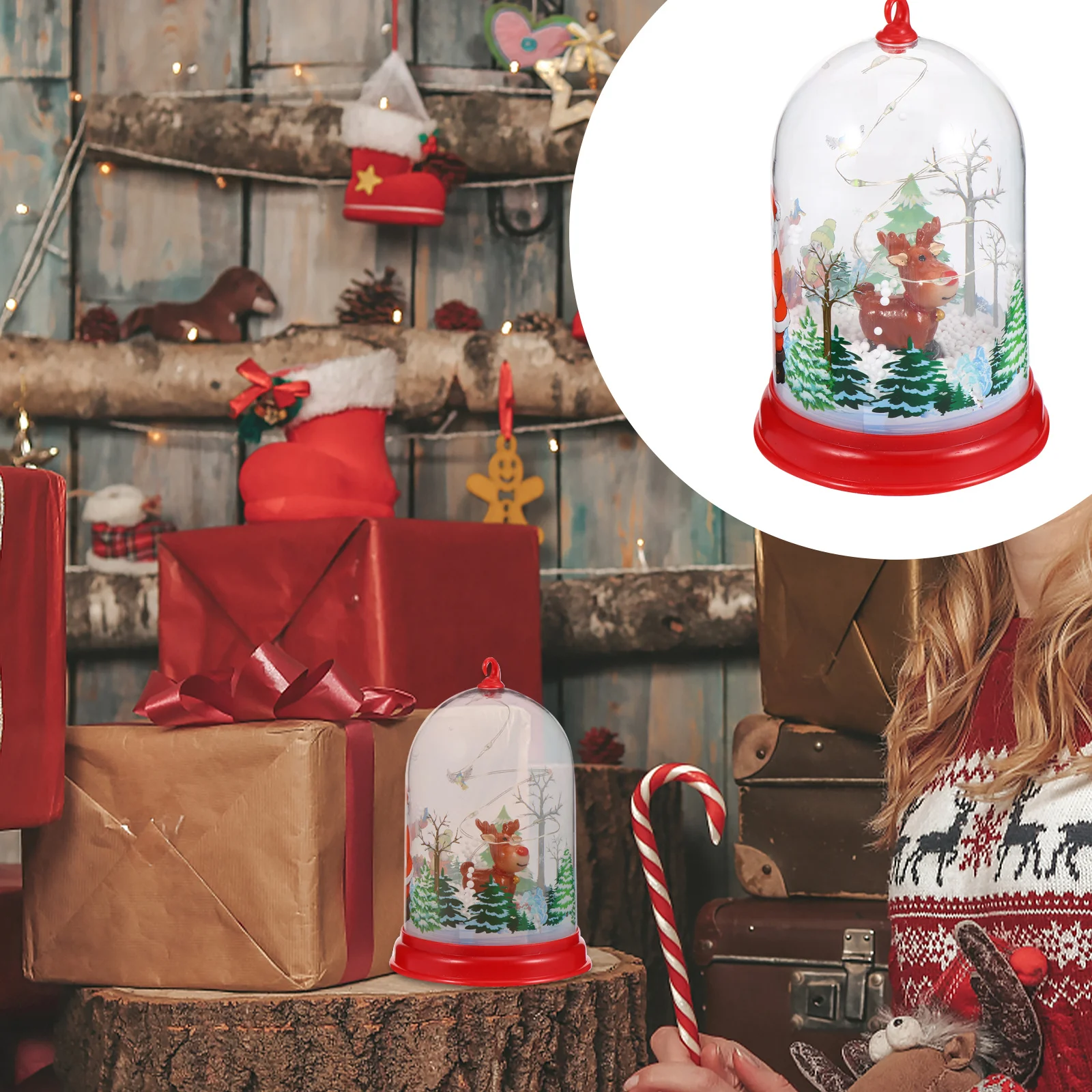 1 pezzo di renna di Natale luce 3D modellazione di Natale lampada a bagliore caldo per decorazioni per feste luce notturna da tavolo decorazione natalizia