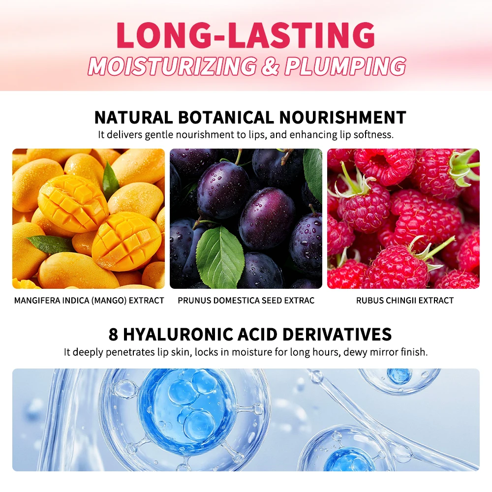 Lakerain عصير توهج تينت مرآة طويلة الأمد تألق السلس مشع الشفاه تينت ترطيب عميق اشراق عصير توهج أحمر الشفاه #6