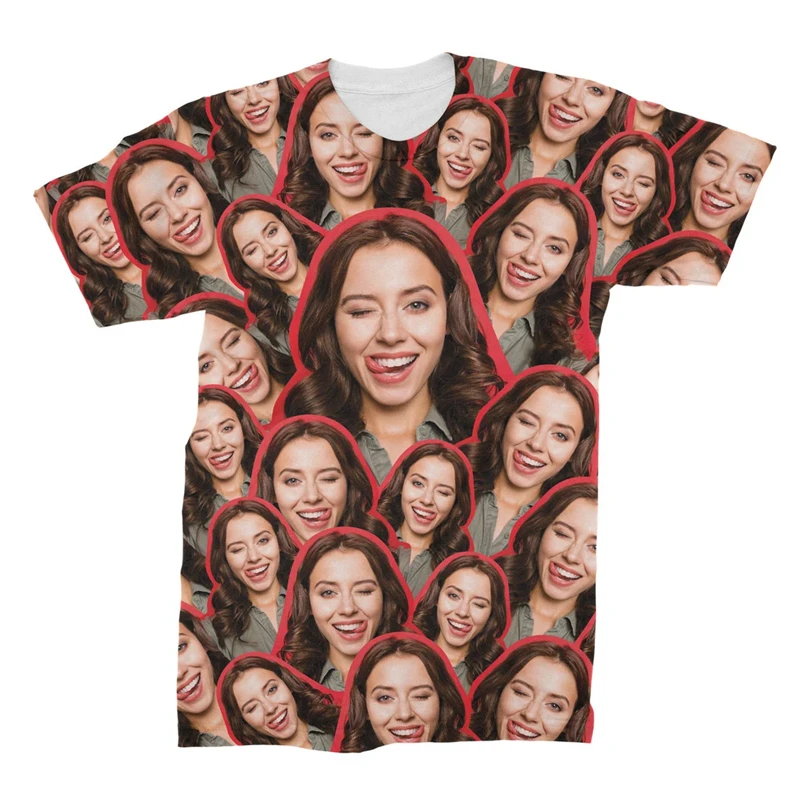 DIY Personalized Custom 3D Printed Men's Casual Fashion T-shirt Summer Short Sleeve Crew Neck Top Boys Streetwear Harajuku Tees