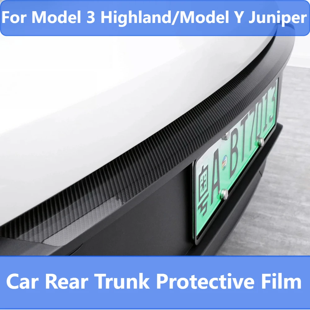 

For Model 3 Highland Model Y Juniper Car Rear Trunk Protective Film Tailgate Decor Strip Anti-Scratch Sticker Car Accessories