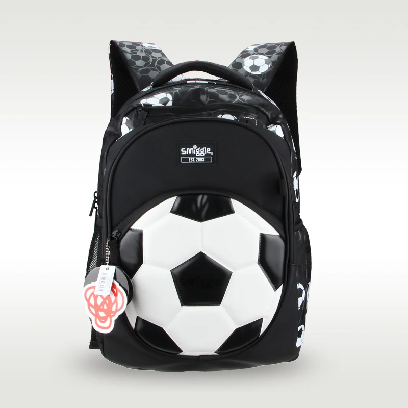 Smiggle-mochila escolar clásica para niños, de fútbol blanco, de alta calidad, original, superventas, 16 pulgadas