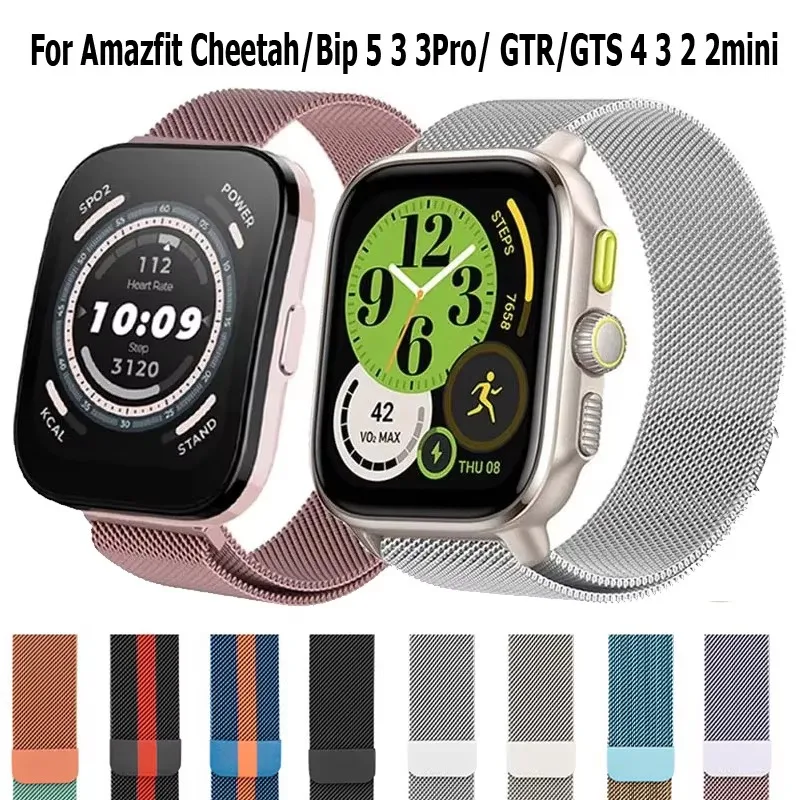 

20 22MM Wristband Bracelet For Amazfit Bip 5 3 3Pro GTR/GTS2 3 4 4Mini / Milanese Loop For Amazfit Cheetah Square/Pro Band