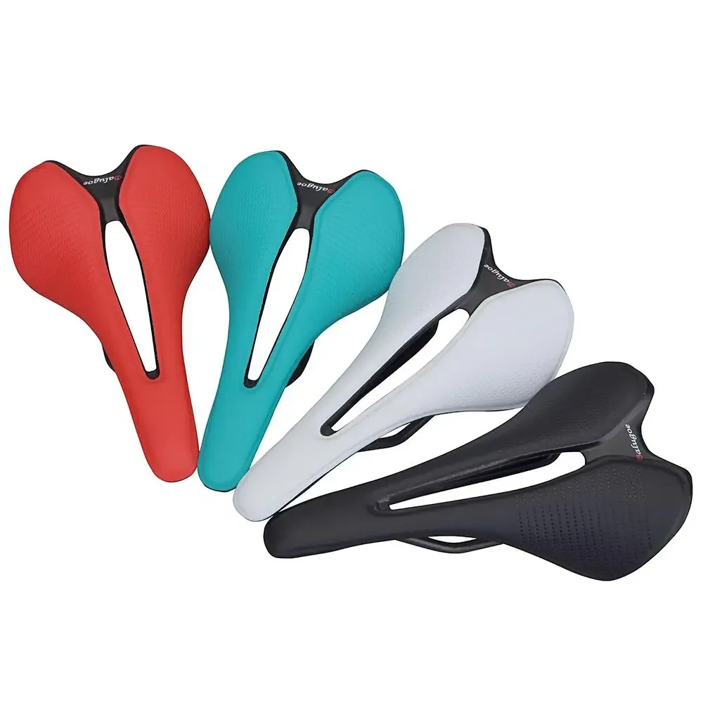 BALUGOE Bicycle Saddle Seat Men Women Thicken MTB Road Cycle Saddle Hollow Breathable Comfortable Soft Cycling bike Seat 4.8