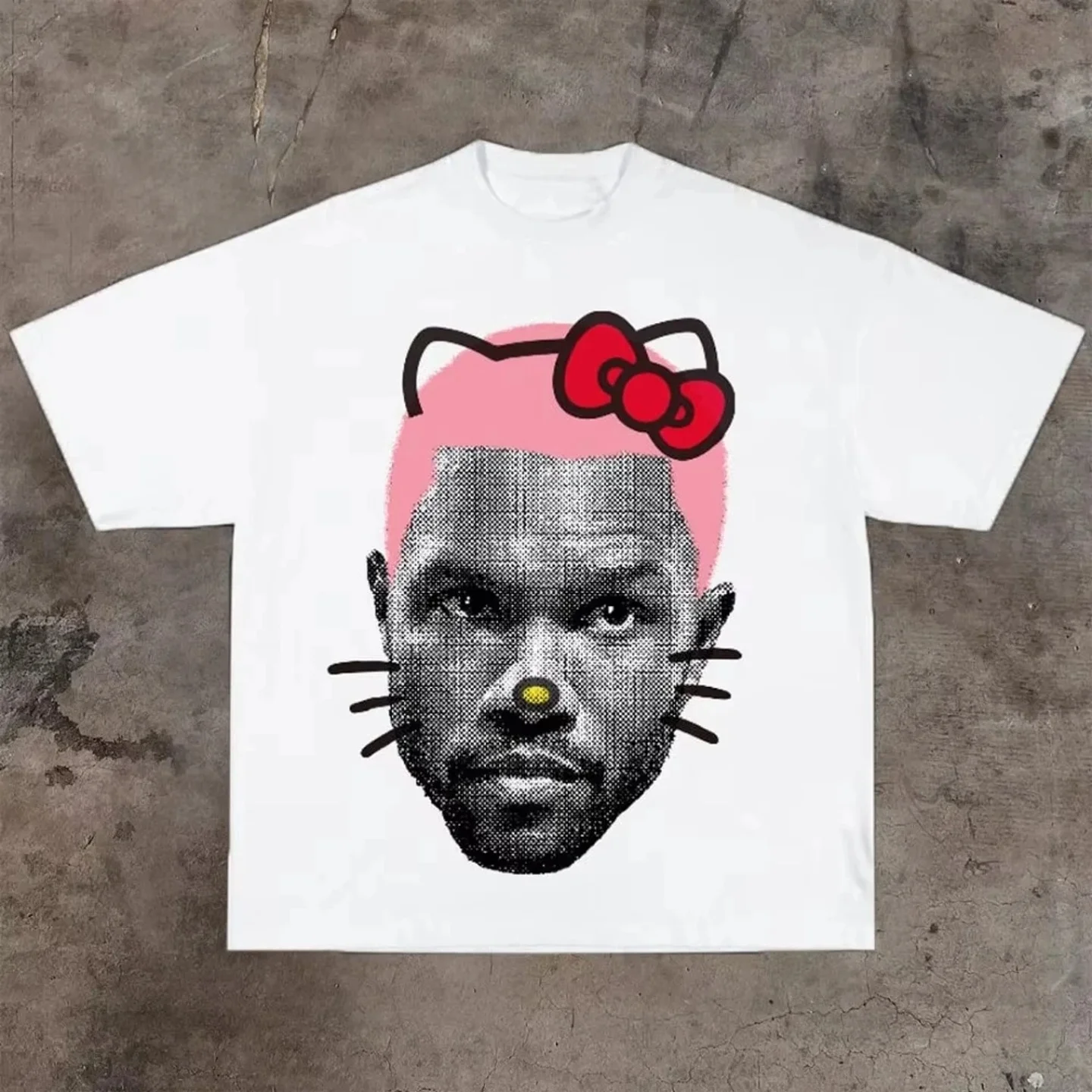 ex Vintage Hip Hop Streetwear T-shirt surdimensionné en polyester doux haut décontracté pour hommes et femmes