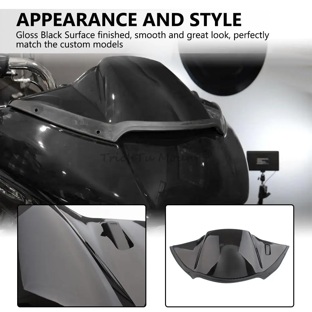 Motorcycle Accessory Black Top Air Duct Cover Fairing Cover ABS Plastic for Harley Touring 2015-Later Road Glide Models