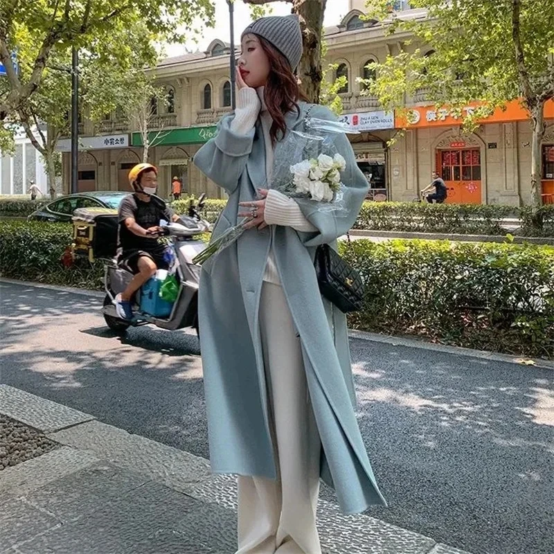 High Quality Autumn Winter Wool Coats Women Double Sided Cashmere Overcoat Korean Loose Long Woolen Jacket Lady Elegant Outwear