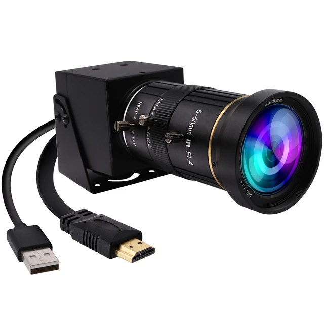 Elp Hdmi-産業用デジタルカメラ,usb 4k 3840*2160 h.264 mjeg yv,5-50mm,varifocusズーム -  AliExpress