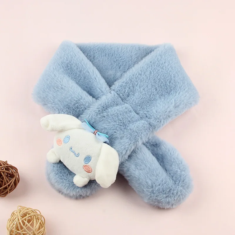 مرحبا كيتي الخريف والشتاء سانريو وشاح الأطفال الوالدين والطفل أفخم سميكة وشاح الطفل الكرتون النسخة الكورية وشاح دافئ