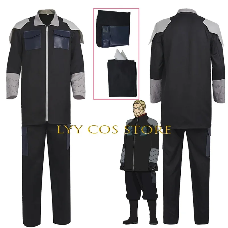 시야오 시노미야 코스프레 애니메이션 8호 할로윈 의상 남성 괴수 무기의 전사 8 시노미야 이사오 의상 유니폼 가발 세트