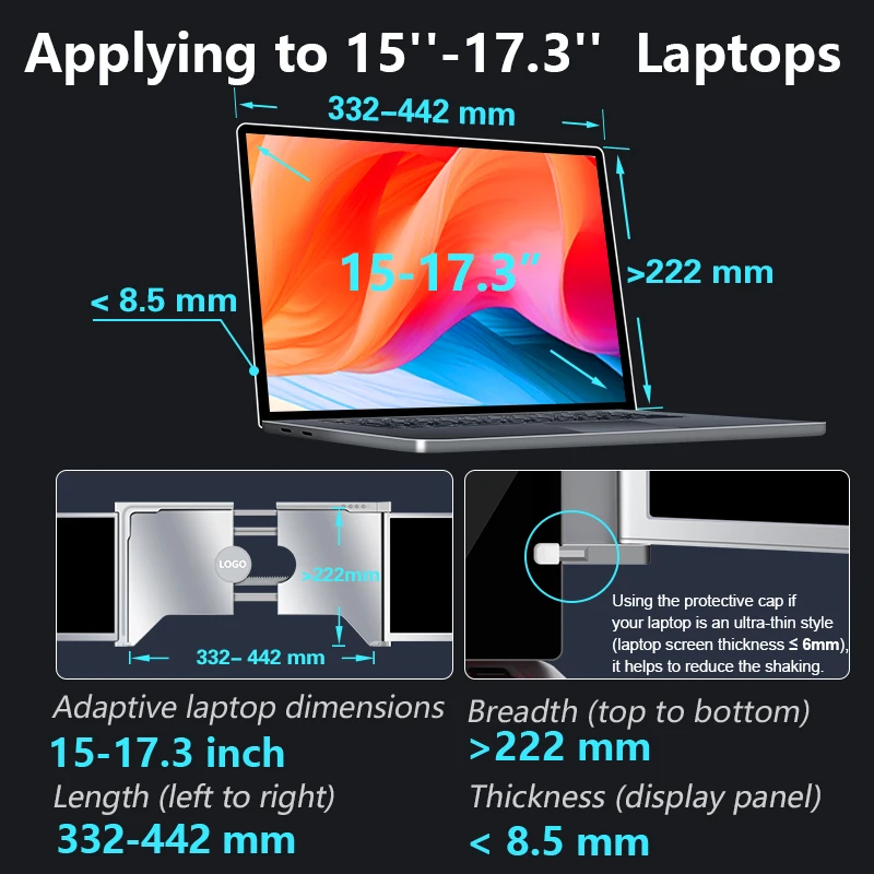 Portable Monitor for Laptop  15 Inch  FHD  Laptop Screen Extender With Type C for 15"-17" Laptops view 3