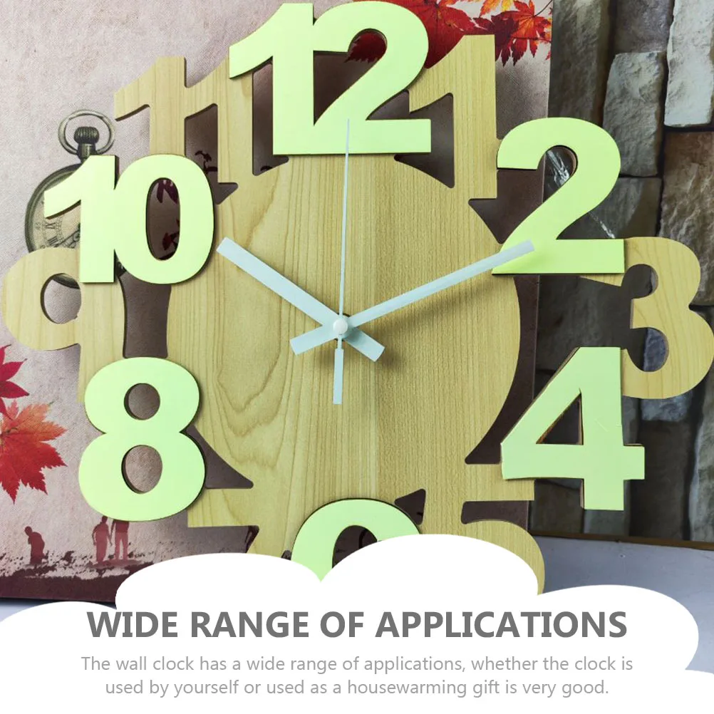 

Wall Clock Digital Luminous Decorative Hanging Mute Clocks Non Ticking Rectangle for Office
