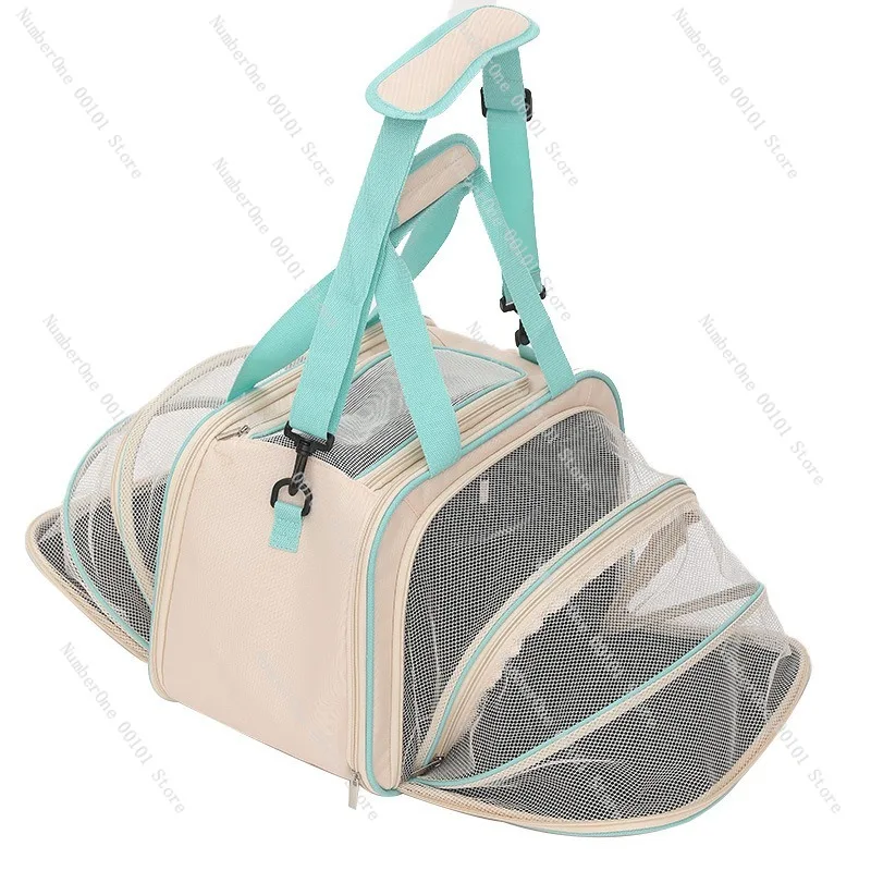 Portable cat travel bag with handle,extendable pet carrier suitable for cats and small dogs,breathable large-capacity foldable