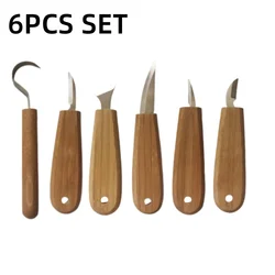 6/7PCS Set Bamboo Wood Carving Knife Steel Bending Scraping Carving Knives Cutting Tool Wooden Digging DIY Hand Leather Tools