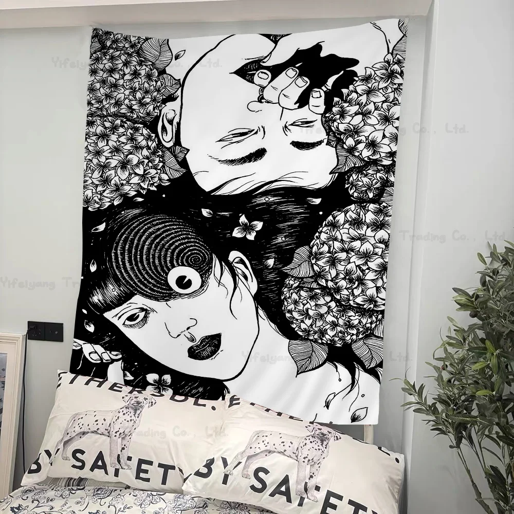 Anime Tomie Revenge Junji Ito Cartoon Tapestry Wall Hanging Decoration Household Home Decor