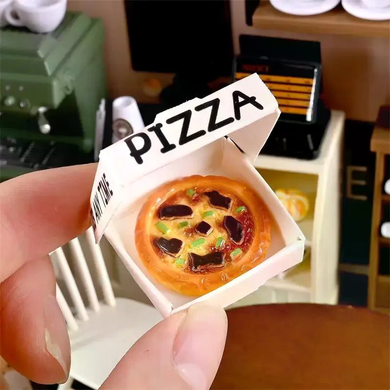 5/10 Uds. 1:12 casa de muñecas miniaturas caja de Pizza modelo accesorios para casa de muñecas decoración simulación Mini juguetes de comida juguetes para juego de imitación DIY