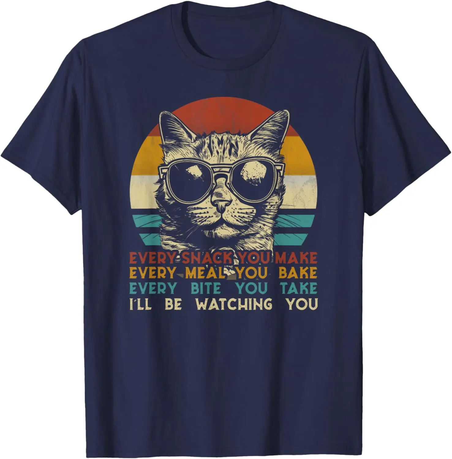 Every Snack You Make Cat Cat Breed Meow Retro T-Shirt Summer 100% Cotton Casual High Street Oversized Loose Breathable T Shirts