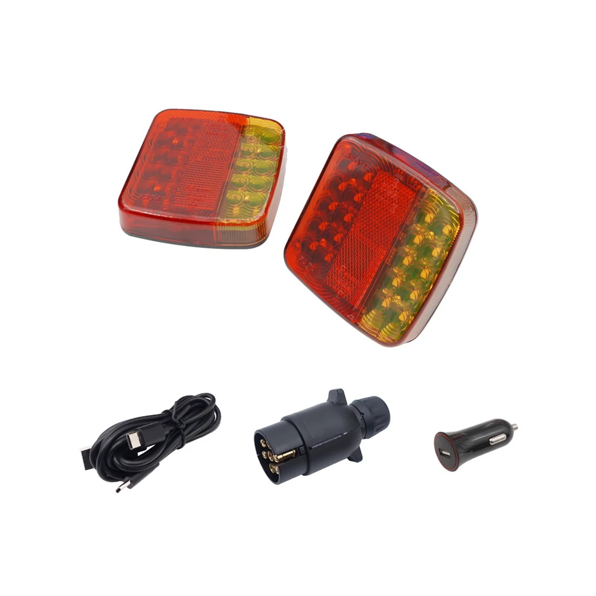 Wireless Trailer Lights Kit for Towing Truck, Rechargeable LED Tow Light with Magnetic for Boat Trailer RV