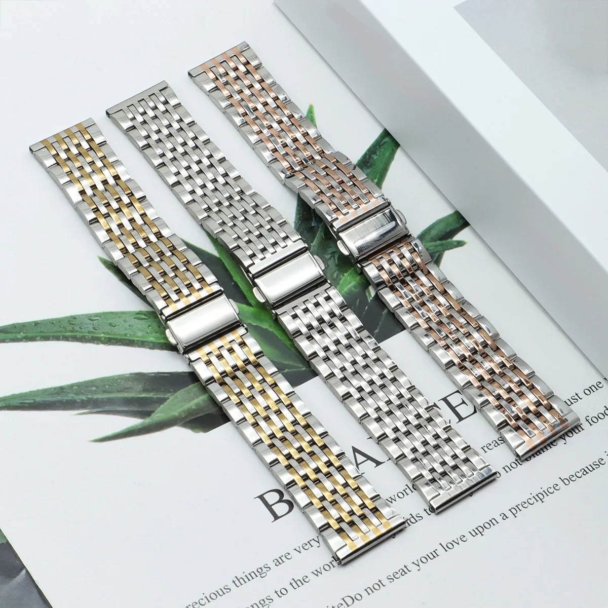 20 22mm Stainless Steel Band for Samsung Galaxy Watch 7 6 5 4 40/44mm 6Classic 43/47mm Metal Bracelet for Huawei GT4 3Pro Strap image 2