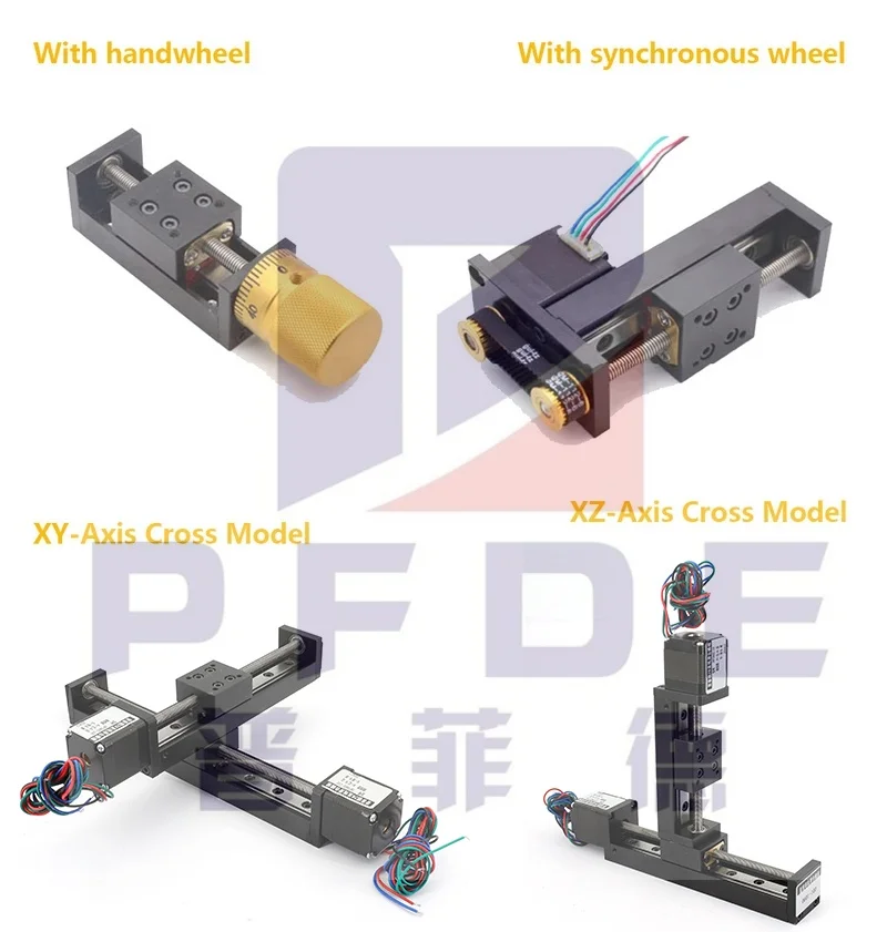 T-type CNC Sliding Table Rail Linear Stage Transport Guide Platform Stepper Motor Drive Kit Mini Slide Table XYZ Axis Table