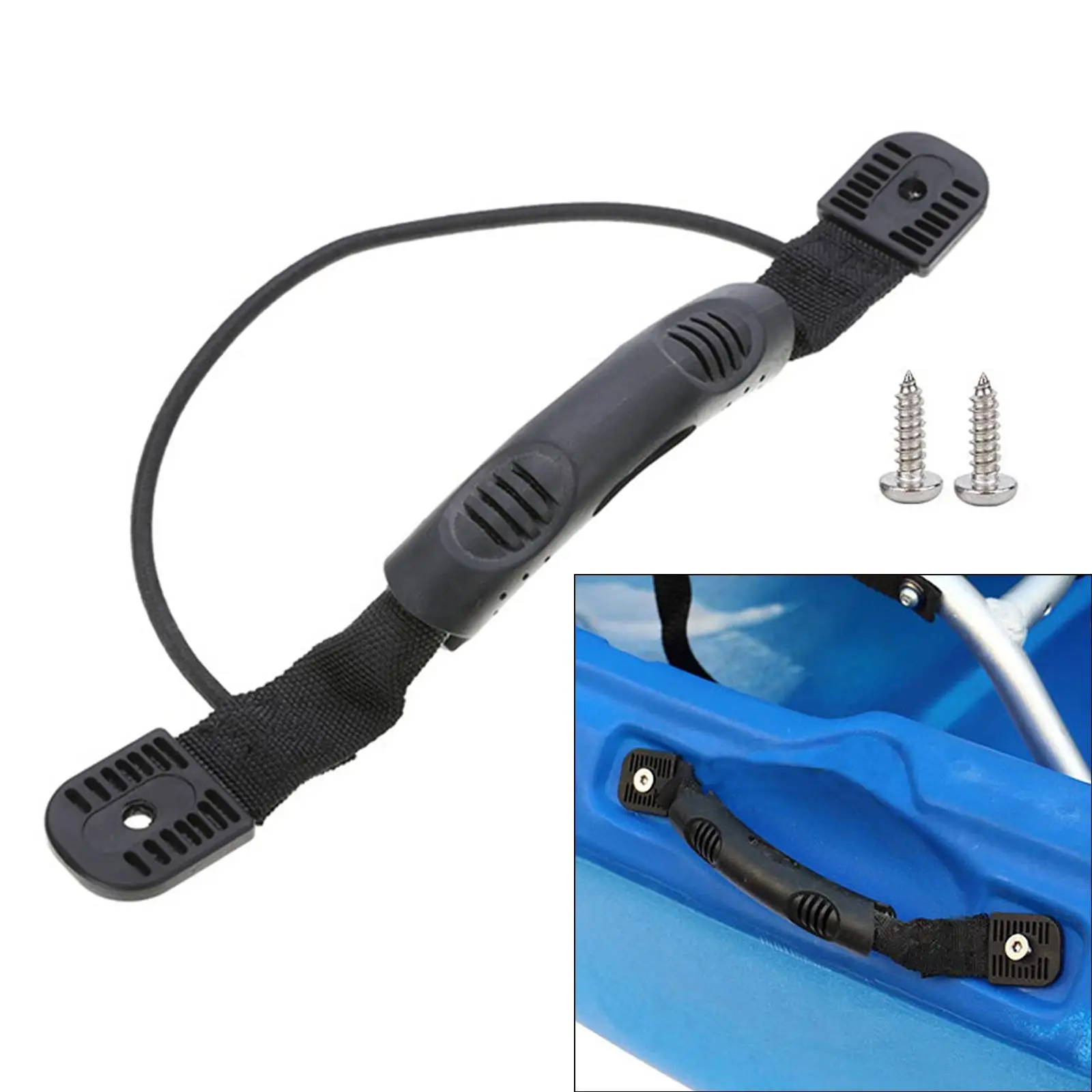 Kayak Carry Handle Accessory Lightweight with Screws Hardware Ergonomic Supplies Nylon Canoe Handle Side Mount Carry Handle