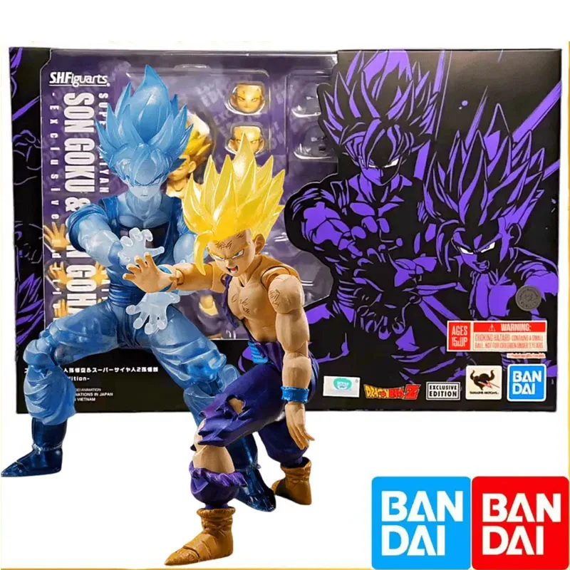 Original Bandai S.H.Figuarts Shf SON GOKU SON GOHAN SUPER SAIYAN 2 Dragon Ball Z Anime Action Collection Figures Gifts for Boys