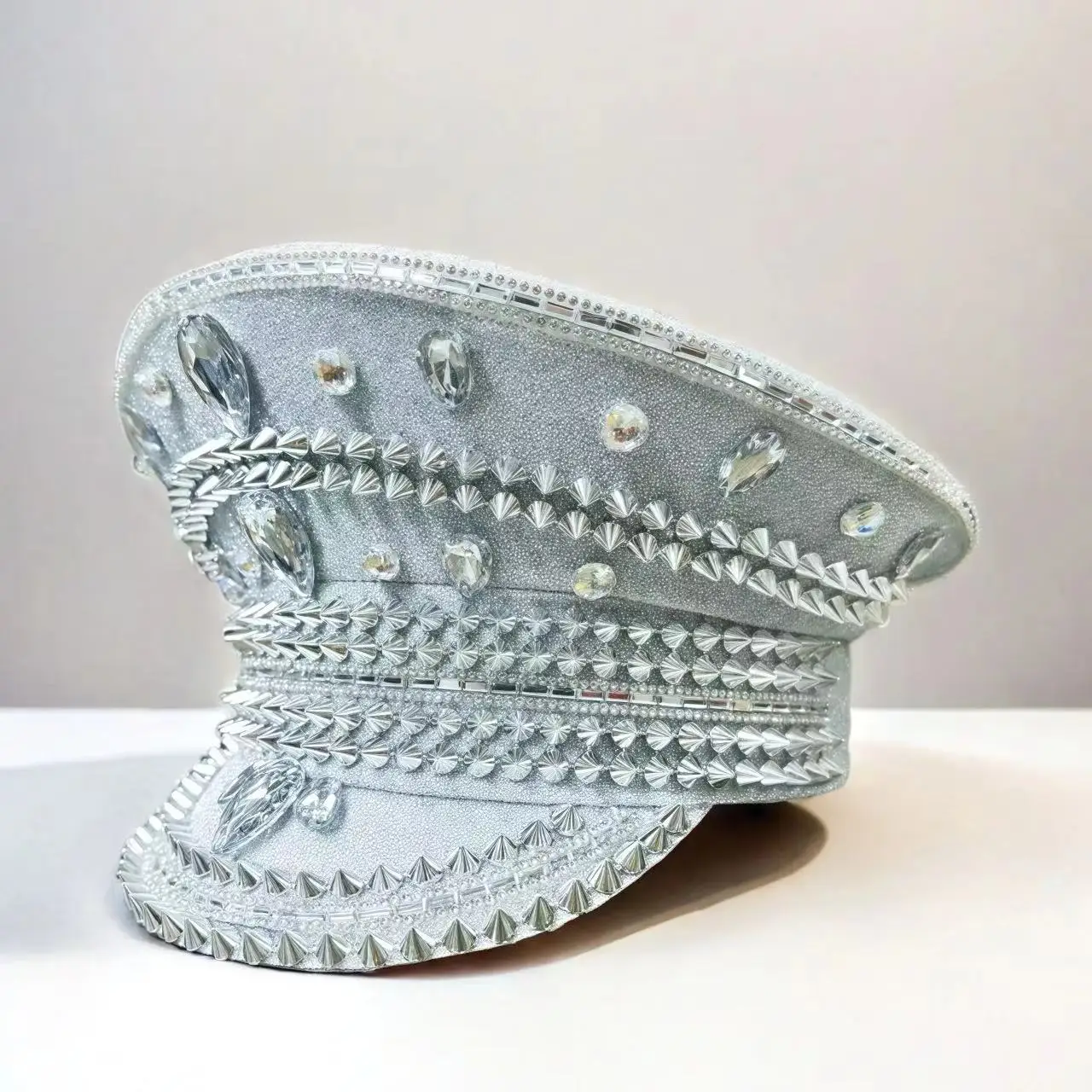 

Шляпа капитана в стиле стимпанк со стразами для карнавала, Марди Гра, винтажные военные аксессуары и головной убор для мужчин и женщин