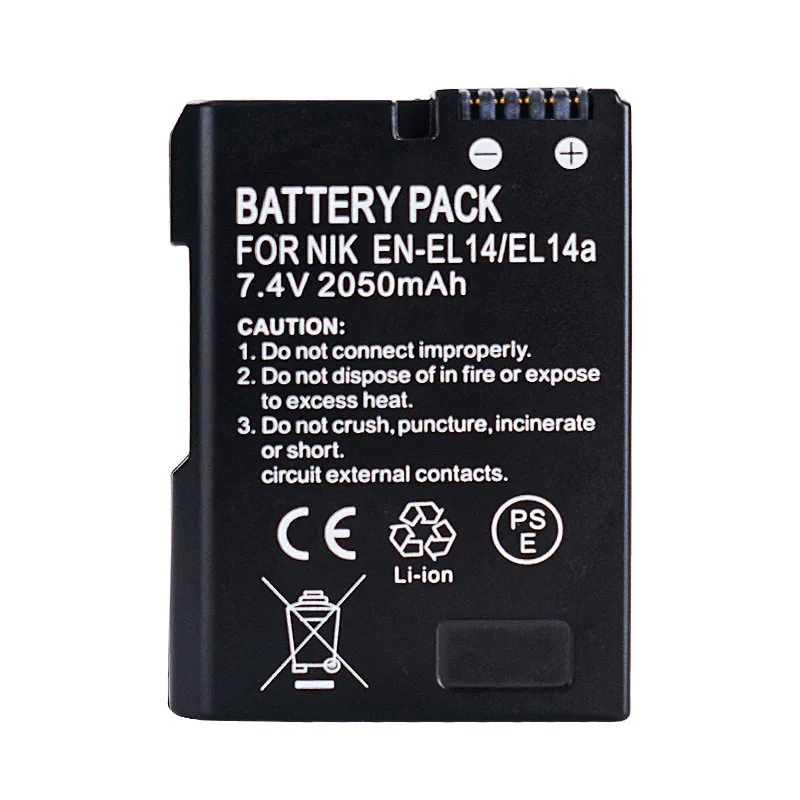 EN-EL14 EN-EL14a Battery 2050mAh for Nikon D3200 D3400 D5100 D5200 D5300 D5500 D5600 D3100 D3300 DSLR Camera