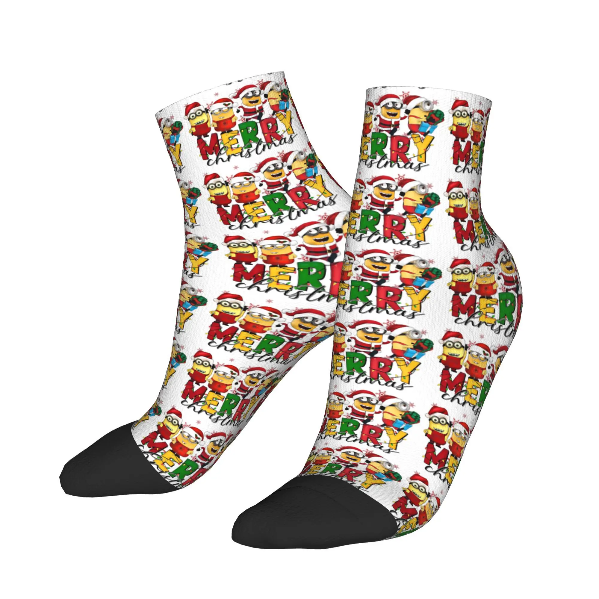 

Рождественские носки с героями мультфильмов «Миньоны», желтые готические носки с большими глазами, весенние противоскользящие мужские качественные спортивные повседневные носки для бега