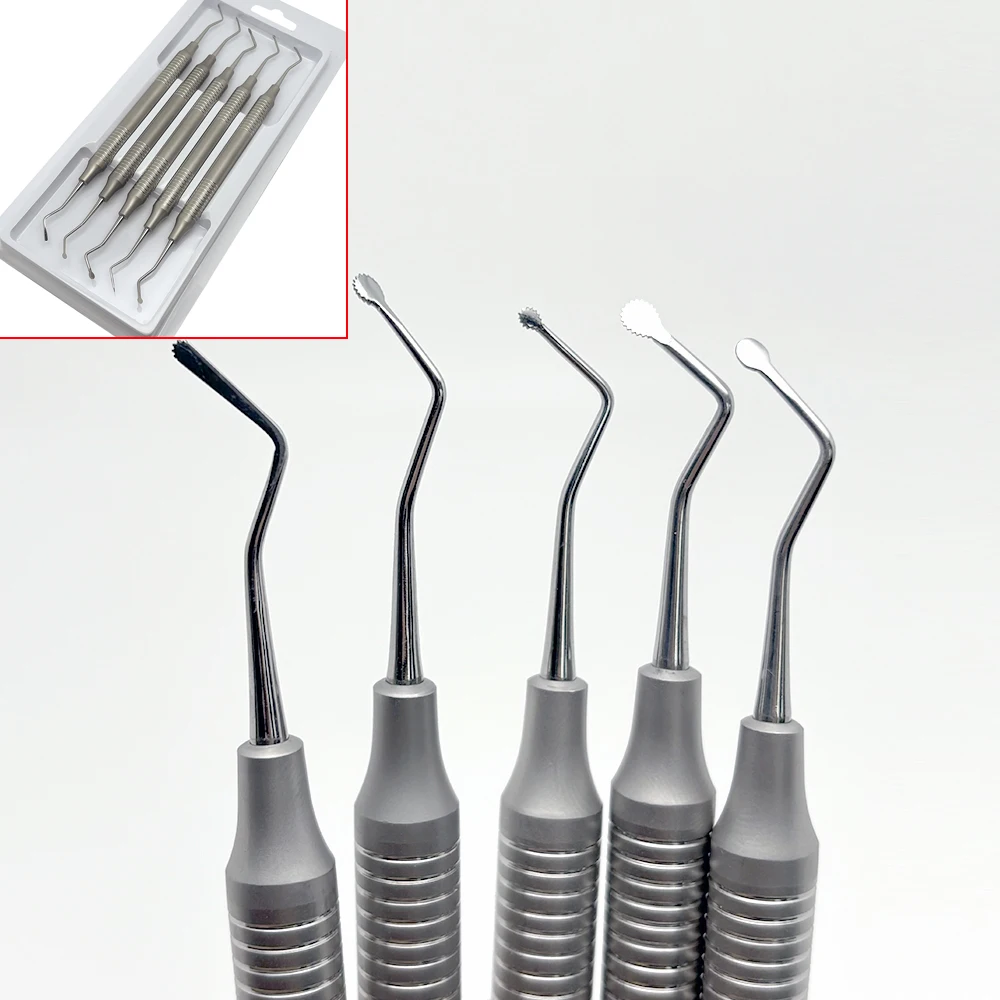 

5pcs Dental Instrument Separator Serrated Picker Placement Round Dental Instrumen Surgical Tool Double End Stainless Steel