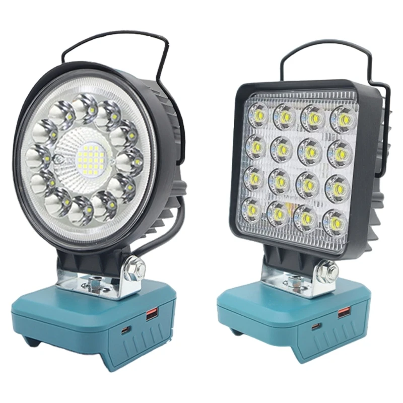 Lampa konstrukcyjna LED, jasne oświetlenie 30 26 ładowanie przez USB i typ C