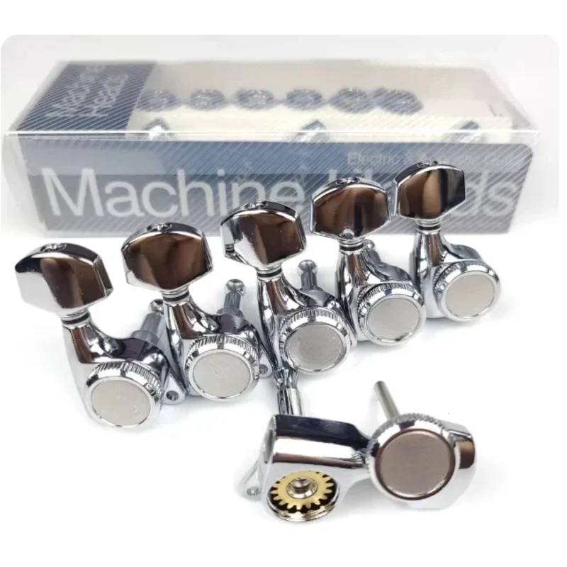 Electric Acoustic Folk Guitar Tuners Silver Rear Lock Headstock Machine Heads String Tuning