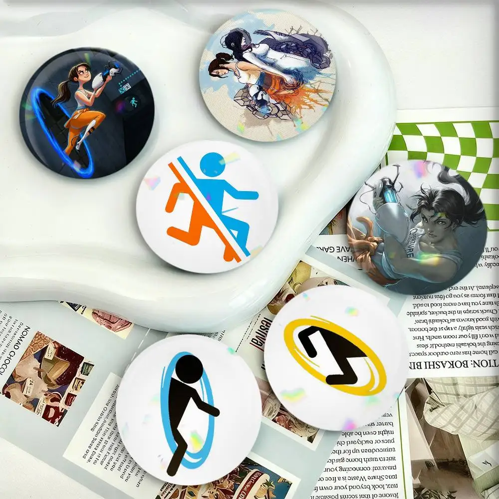 1pc Portal 2 Game Badges 25 32 44 58 75 mm Round Fans Collect Friends Gifts Brooch Souvenir