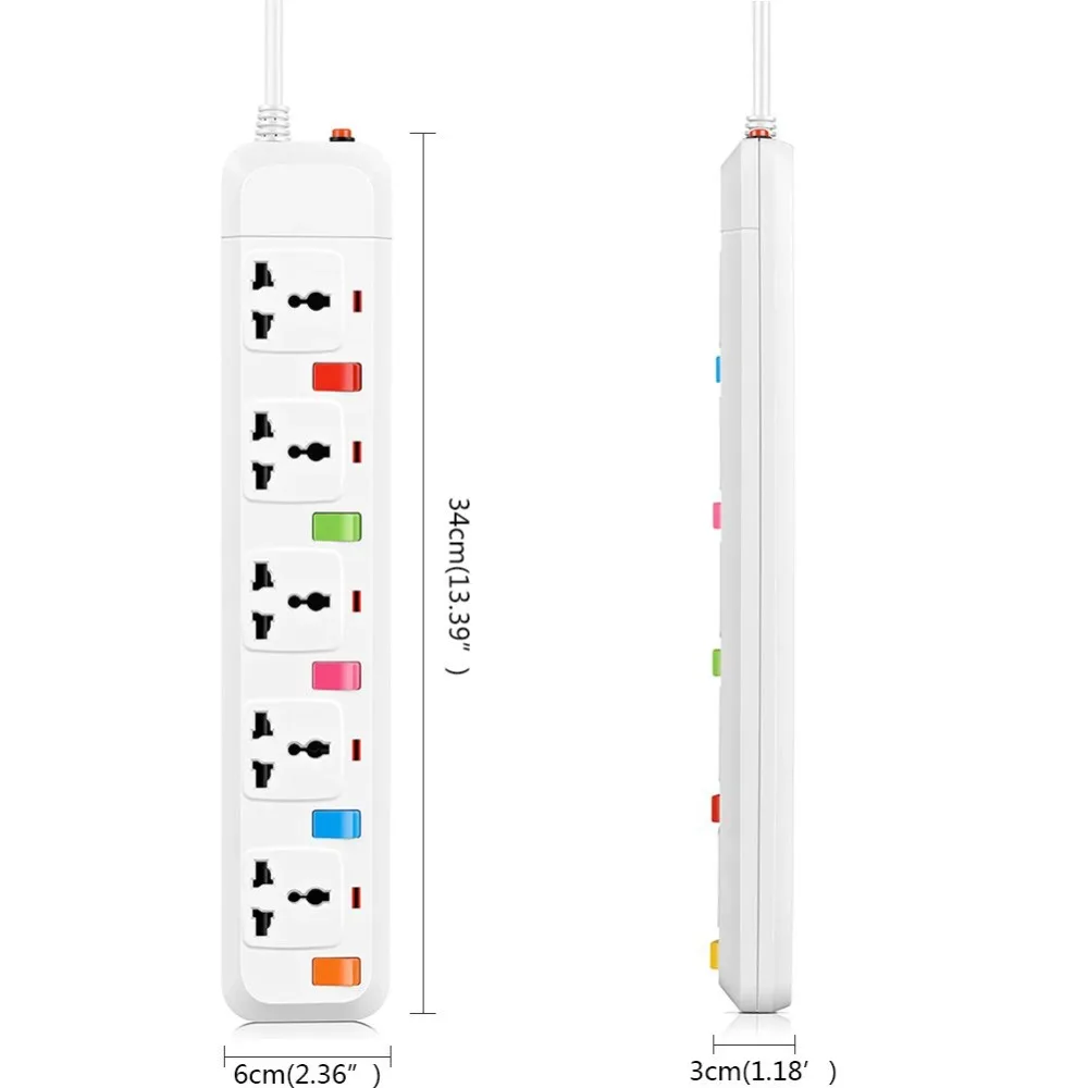 Melery listwa zasilająca elektryczna 3/4/5 AC uniwersalne gniazda US/UK/EU/AU gniazdo wtykowe przedłużacz USB indywidualne sterowanie przełącznikiem