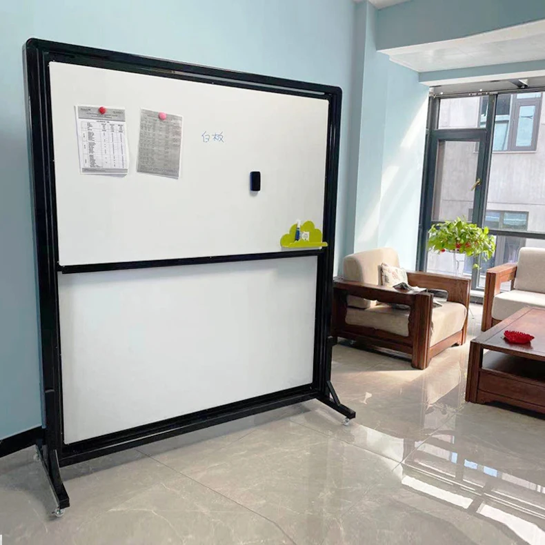 Movable stand type liftable large whiteboard double-sided magnetic thickening floor-to-ceiling conference room publicity