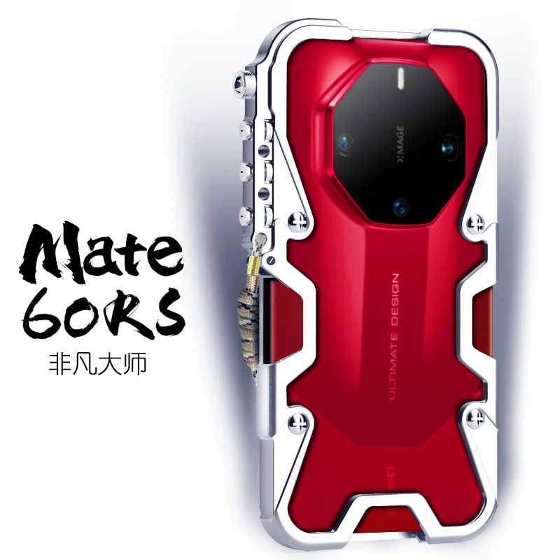 

Роскошные бронированные металлические алюминиевые чехлы для телефонов, бампер для Huawei Mate60 Mate 60 Rs Pro Plus, механический чехол с черепом ручной работы