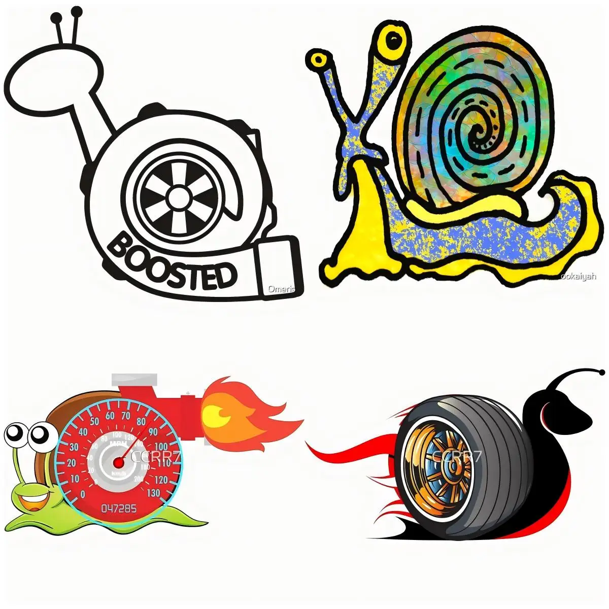 

Car Stickers funny Snail Turbo Sticker Reflective Waterproof Scratch-Proof ExteriorRacing Rally Decoration Decal