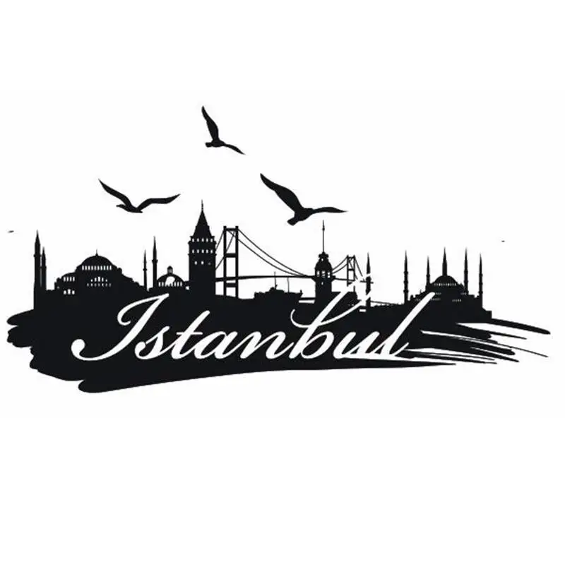 

ISTANBUL City Decal Wall Sticker Vinyl Stickers Decor Mural Art Living Room Home Decoration Landmark Skyline Wall Decal