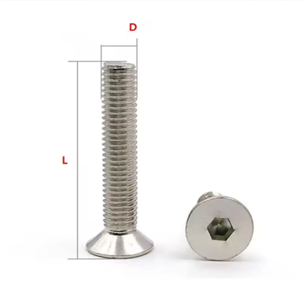 DIN7991 UNC US 8#-32 304 A2 Stainless Steel Hex Hexagon Socket Flat Countersunk Head Screw Bolt