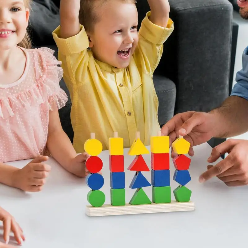 Brinquedos de classificação de cores para crianças de 1 a 3 bebês, brinquedos de empilhamento de madeira, brinquedos educativos de empilhamento, brinquedos de motor fino para casa