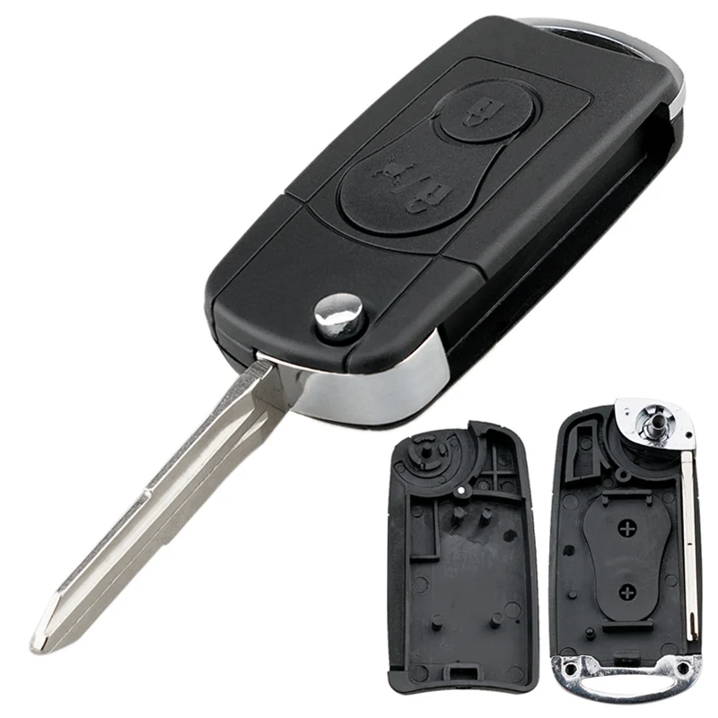 

2-кнопочный чехол для дистанционного ключа автомобиля, подходит для SsangYong Actyon Kyron Rexton, обновленный откидной складной чехол для ключа, замена чехла