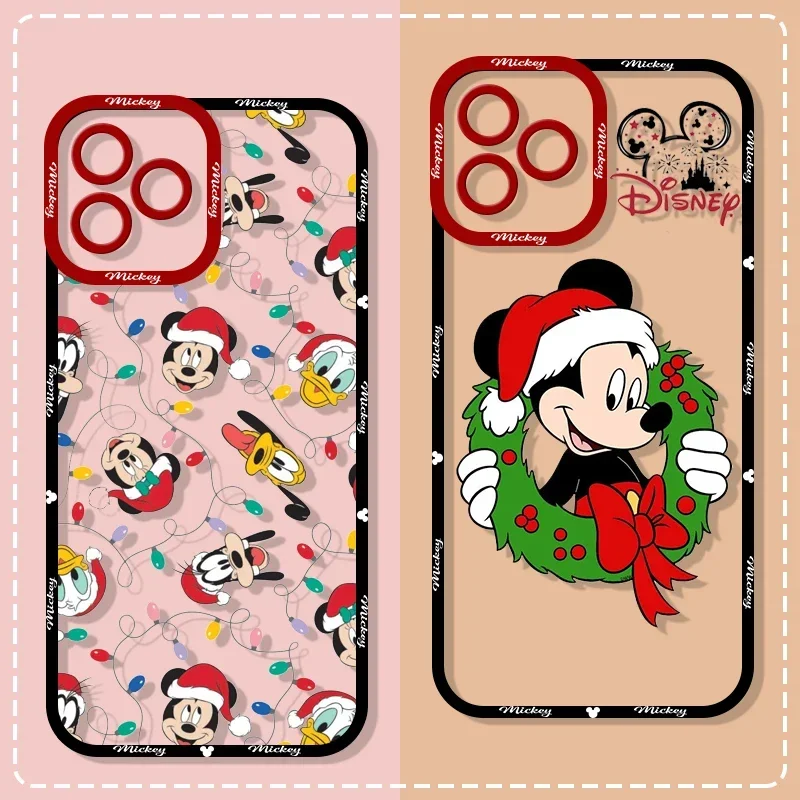 Disney Mickey Minnie Mouse Couple Phone Case for Samsung Galaxy A70 A55 A54 A53 A51 A22 A13 5G Soft Cover Clear Christmas Fundas