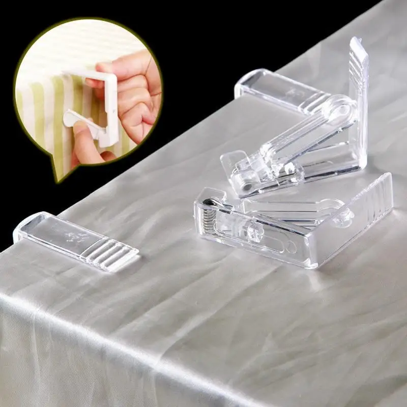 10pcs Plastic Tablecloth Clips Transparent Non-slip Securing Holder Decorative Leaf Tablecloth Clamp Holder Table Cover Clamps