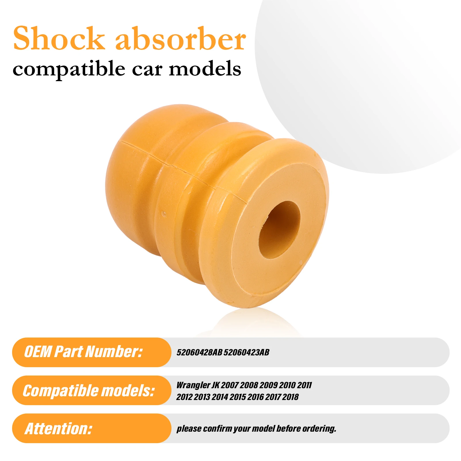 ジープラングラーjk jku 2007-2018用のフロントおよびリアバンパーストップ,ジャウンスアクスルバンパー,52060423ab,52060428ab,4個