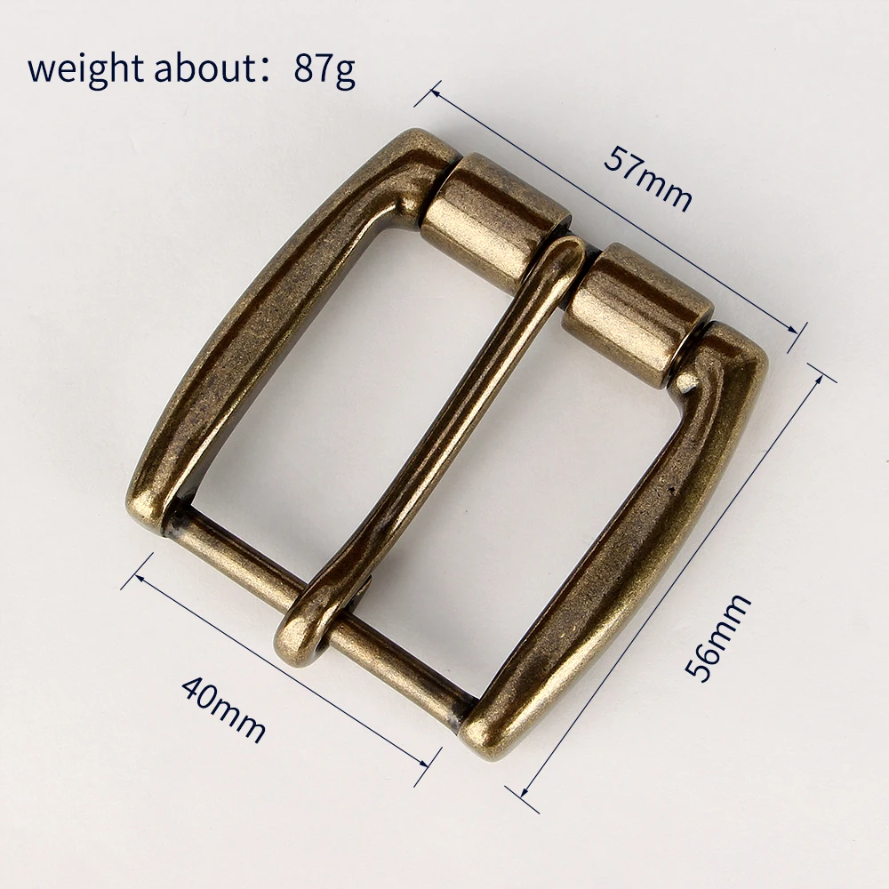 Sogefimen Solid Brass Belt Buckle Men's Roller Pin Buckle Waistband Head Leather Craft Belt Accessories vintage Buckle 40mm