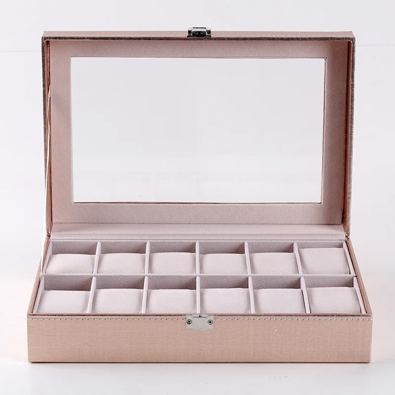 Watch Box Organizer for Men Women 6/10/12Girds Watch Case Jewelry Storage Leather Watch Display  Personalized For Best Gifts