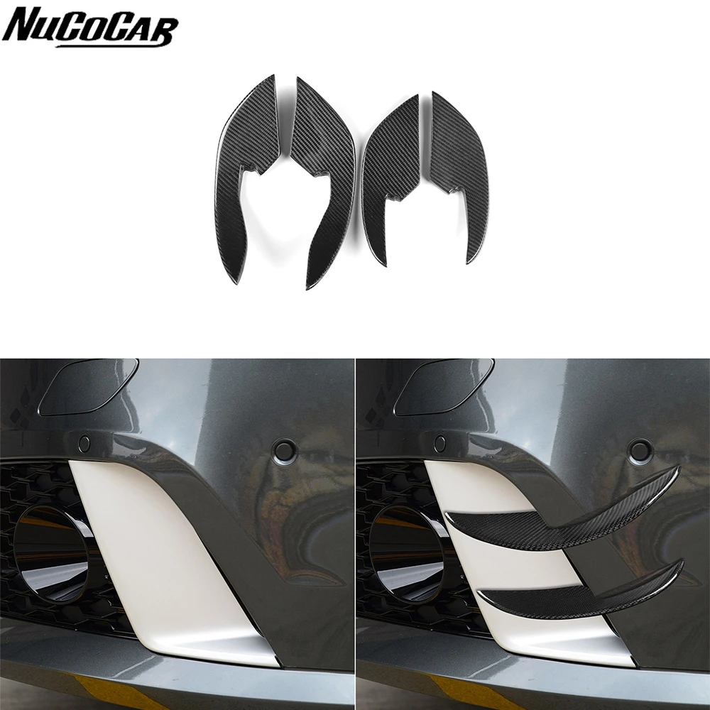 For Audi RS6 C7 2013-2017 Real Dry Carbon Fiber Front Bumper Air Vent Fender Spoiler Splitter Car Accessories Decorative