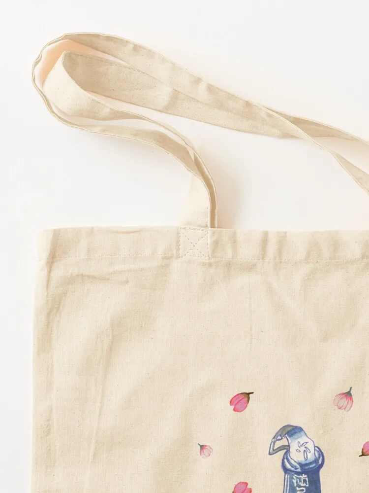 Round Blue Bottle and Pink Sakura Flowers Japanese Pattern Tote Bag cloth bag woman Women bags