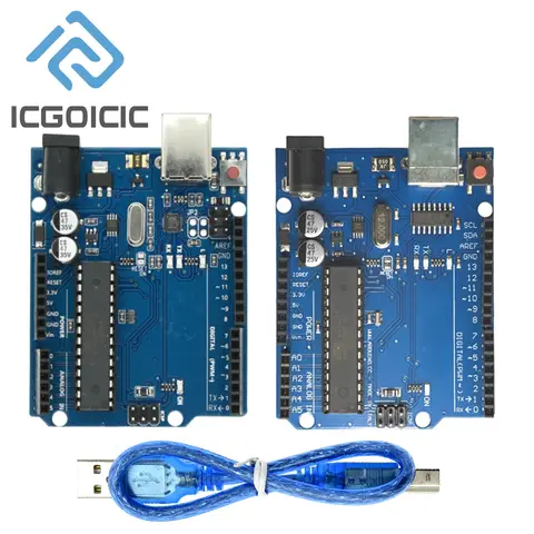 For Arduino UNO R3 Dev Board with USB Cable, ATmega328P ATmega16U2 Microcontroller Module