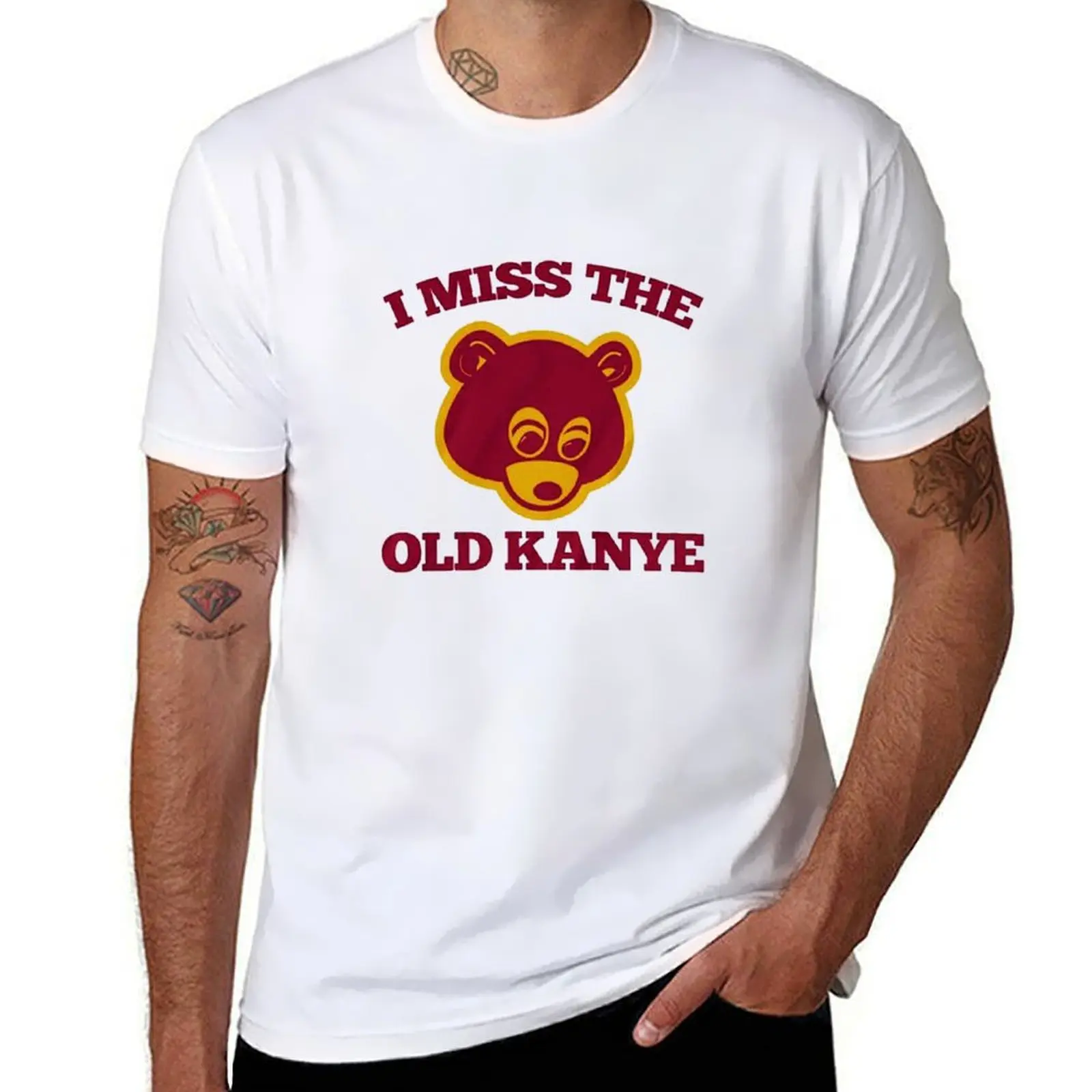 

shirts - cotton The Dropout College Miss t quality brand Bear man high Old luxury shirts pack Kanye t T-Shirt man for I