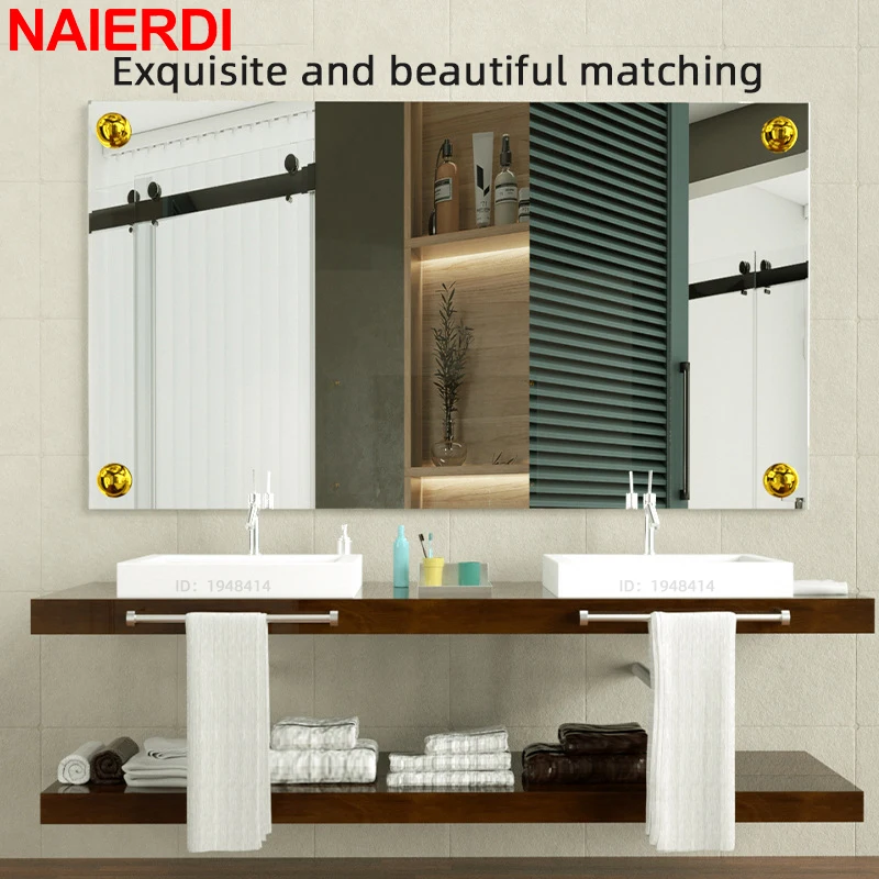 NAIERDI 4 Sets Stainless Steel Mirror Screws Billboard Decorative Screws with Caps Cover Nails Standoff Screws Glass Hardware